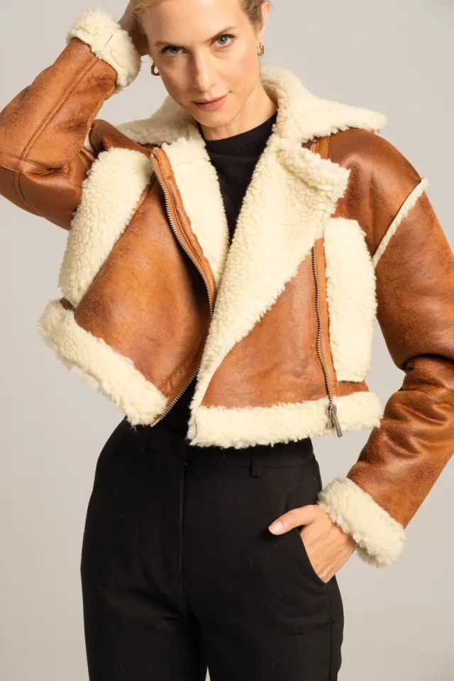 Sheepskin biker μπουφαν - L 2
