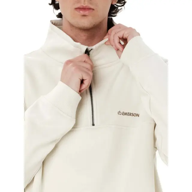 Emerson Men's Half Zip Sweat (262.EM20.300-Clay White) - Μπέζ 2