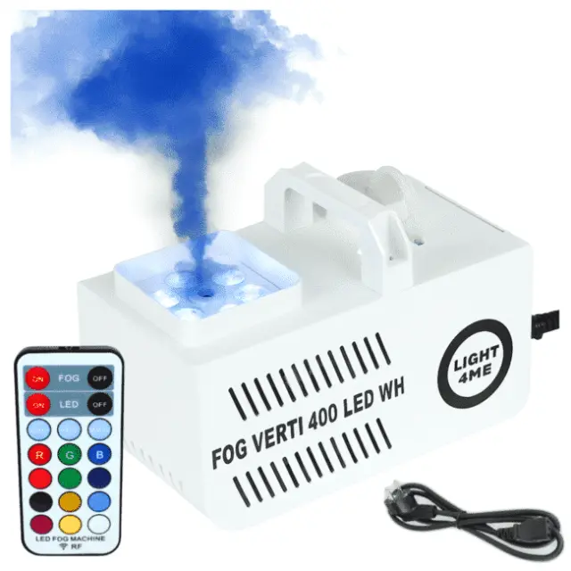 LIGHT4ME FOG VERTI 400 LED WH small vertical smoke generator wireless remote RGBW light effect