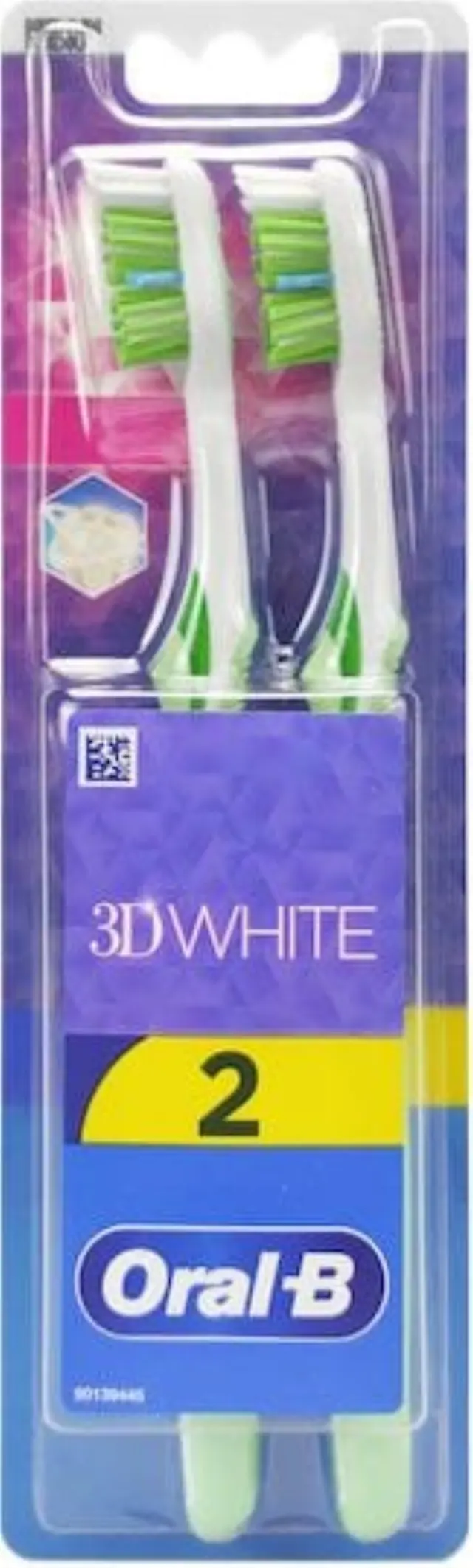 Oral-B 3D White 35 1+1 Οδοντόβουρτσα Medium ΜΠΛΕ-ΠΡΑΣΙΝΟ 2τμχ