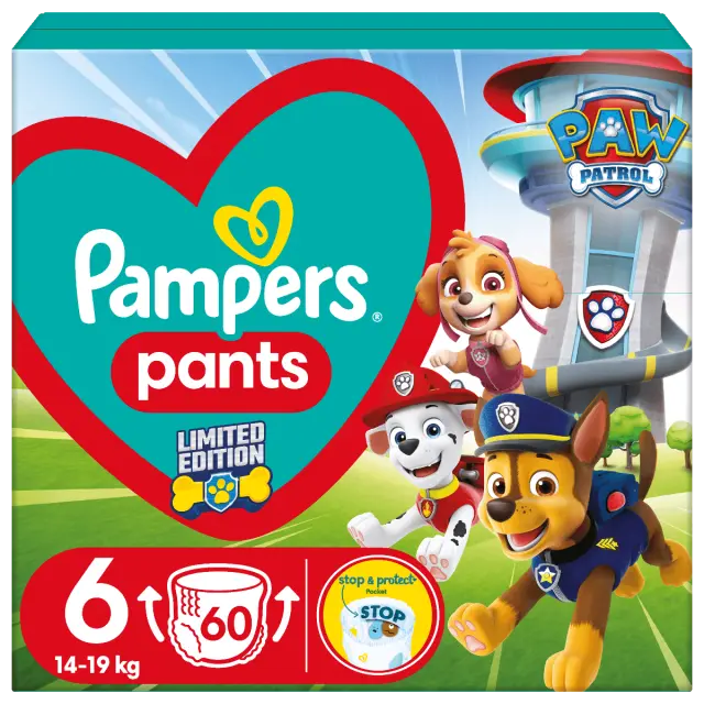 Πάνες Pampers Pants Paw Patrol – limited edition Νο6 (14-19kg) 60τεμ