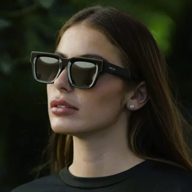 Ghetto Square Luxury Sunglasses Black Frame Unisex 3