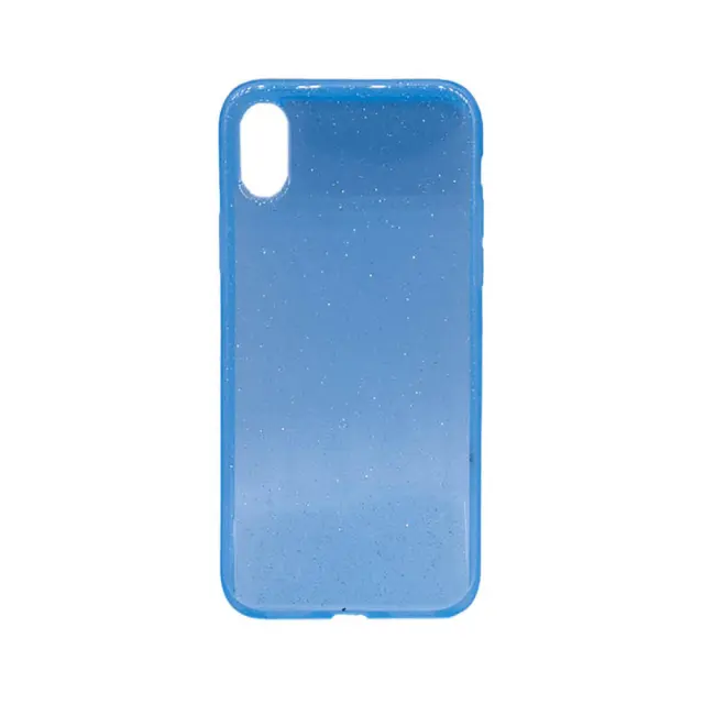Θήκη Σιλικόνης Με Glitter Για Apple iPhone XR Μπλε Διάφανη