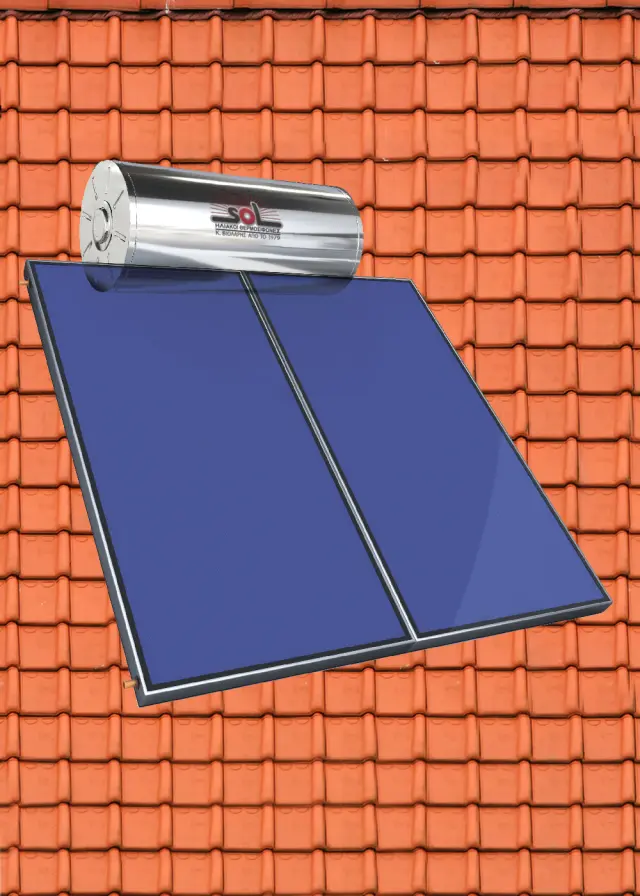 Ηλιακός Θερμοσίφωνας SOL-Violaris 300lt/5.0m² Glass/Inox Επιλεκτικός Τιτανίου FULL PLATE (Διπλό Πάνελ) Διπλής Ενέργειας Κεραμοσκεπής