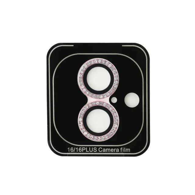 Guess Fixed Glitter Protective Lens for iPhone 16/16 Plus Pink 2