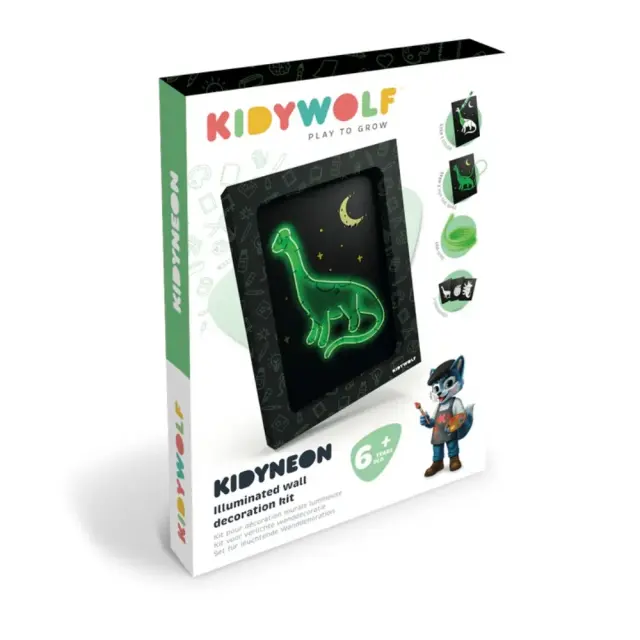KIDYWOLF Χειροτεχνία με Φωτεινά Νήματα Νέον Δεινόσαυροι (6+ ετών) 182679
