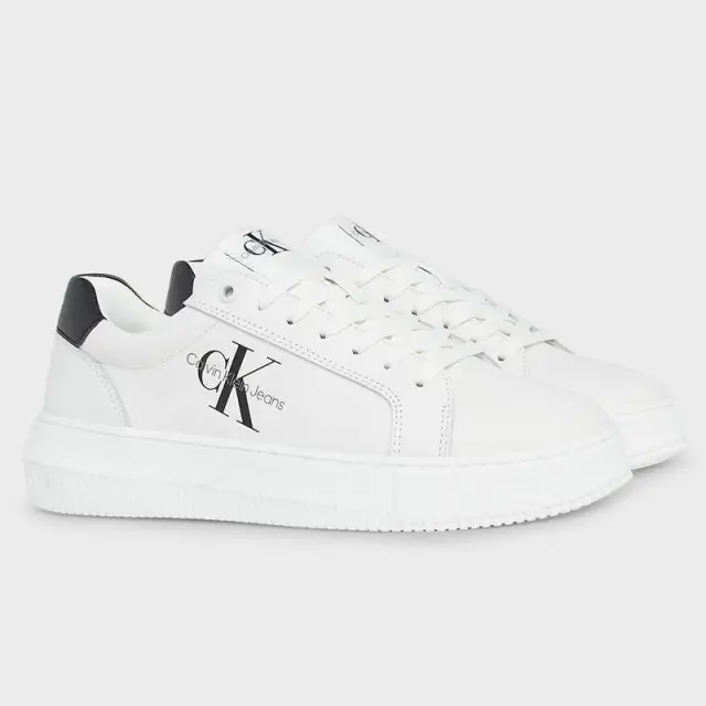 Calvin Klein - Γυναικεία Δερμάτινα Sneakers Chunky Cupsole Mono Wn YW0YW00823-0LB Λευκό - 40 3