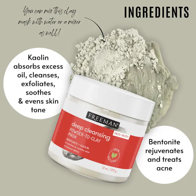Freeman Deep Cleansing Μάσκα Ομορφιάς Προσώπου για Καθαρισμό Με Άργιλο 370gr