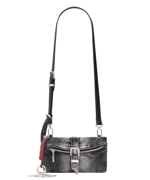 Desigual - Γυναικεία Τσάντα Ώμου Half Logo Denim 26WAYD01-2070 Μαύρο