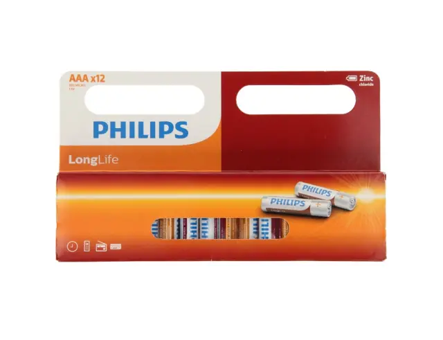 Μπαταρίες Zinc chloride Philips Power LR03P12W/10 - ΑΑA LR03 - 1.5V - 12 τεμάχια LR03P12W/10