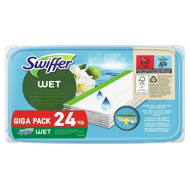 Swiffer υγρά πανάκια Πρωινή Δροσιά 24 τεμαχίων