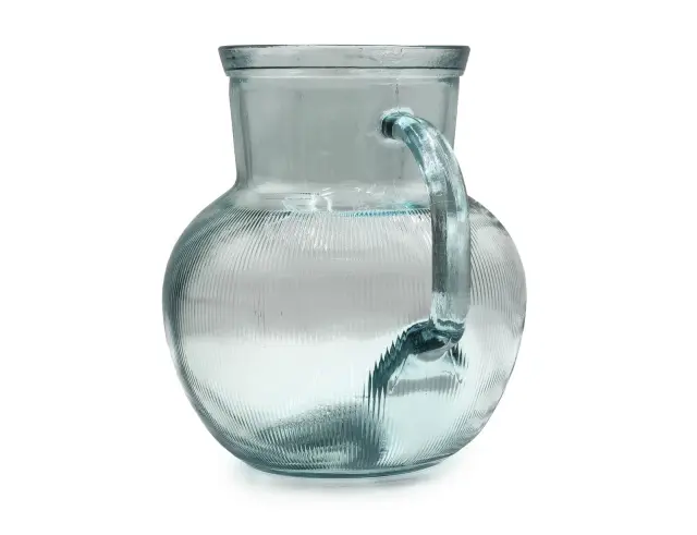 Κανάτα με χερούλι Glass Drops Ribbed (3198) Από ανακυκλωμένο γυαλί, Χωρητικότητας 2.3L, Διαστάσεων Ø 20 x Υ 20 cm 3198 3