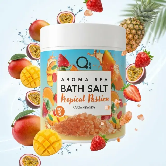 Qure Bath Salt - Άλατα Μπάνιου Tropical Passion 1000g 3