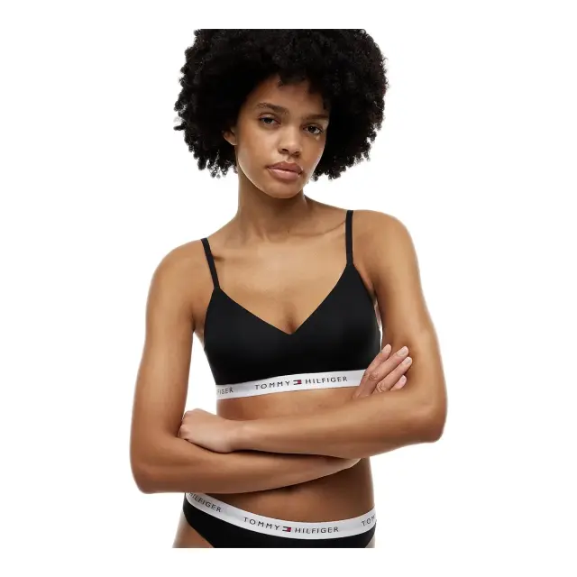 Tommy Hilfiger Γυναικείο Μπουστάκι Repeat Logo Underband Push-Up, Χρώμα Μαύρο
