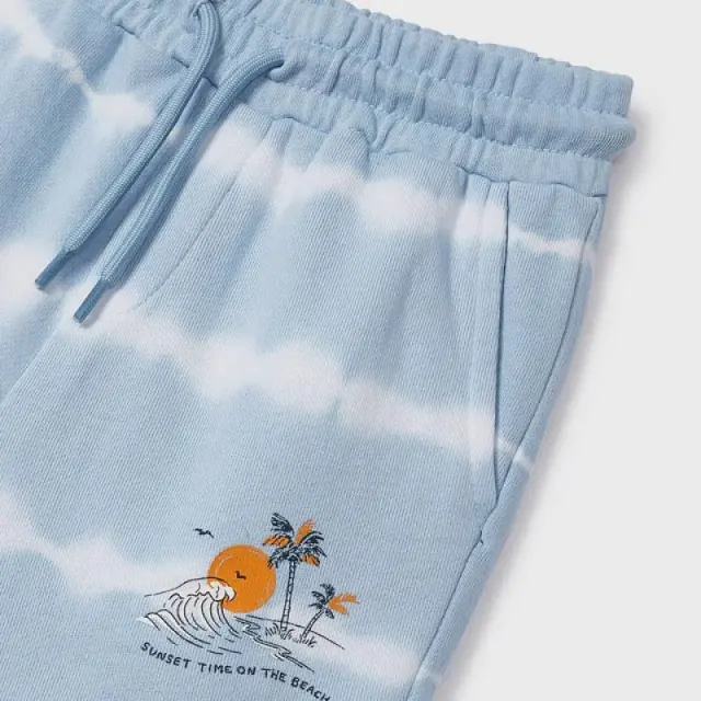 Mini 2 έως 10 ετών Βερμούδα tie dye από βαμβάκι γαλάζιο - 7Ε 3