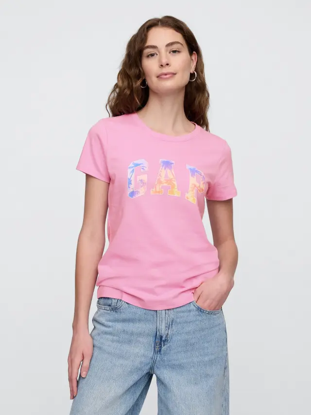 Gap Logo Μπλούζα SUGAR PINK - S