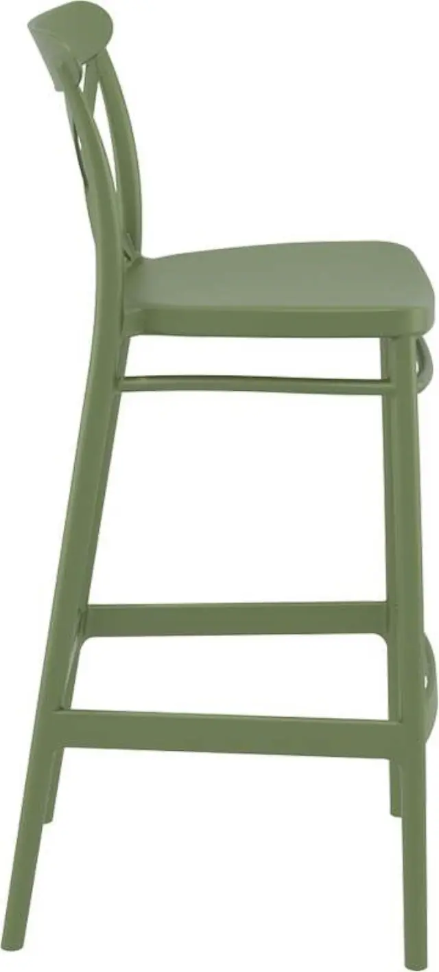 Σκαμπό Bar CROSS Olive Green PP 45x52x106cm 3