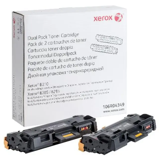 XEROX B205/210/215 TONER CRTR BLACK DUAL PACK (3k) (106R04349) (XER106R04349) XEROX HELLAS