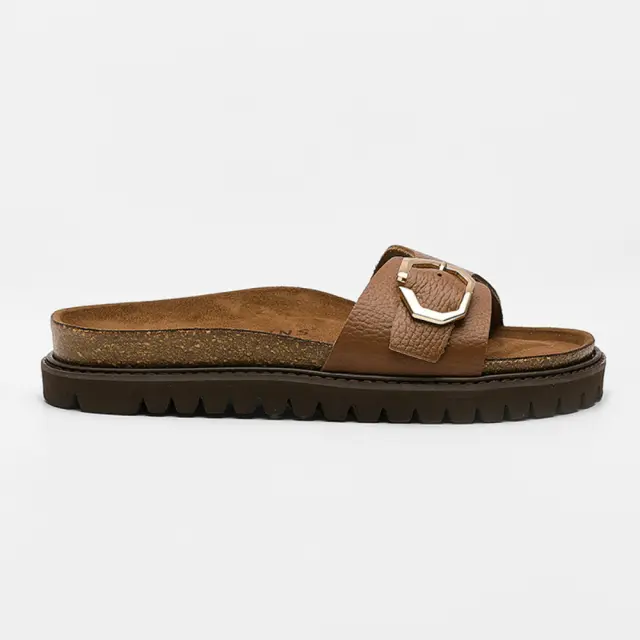 Genuins Πέδιλα Γυναικείο δέρμα Καφέ GEN/MATILDA G106516 COGNAC