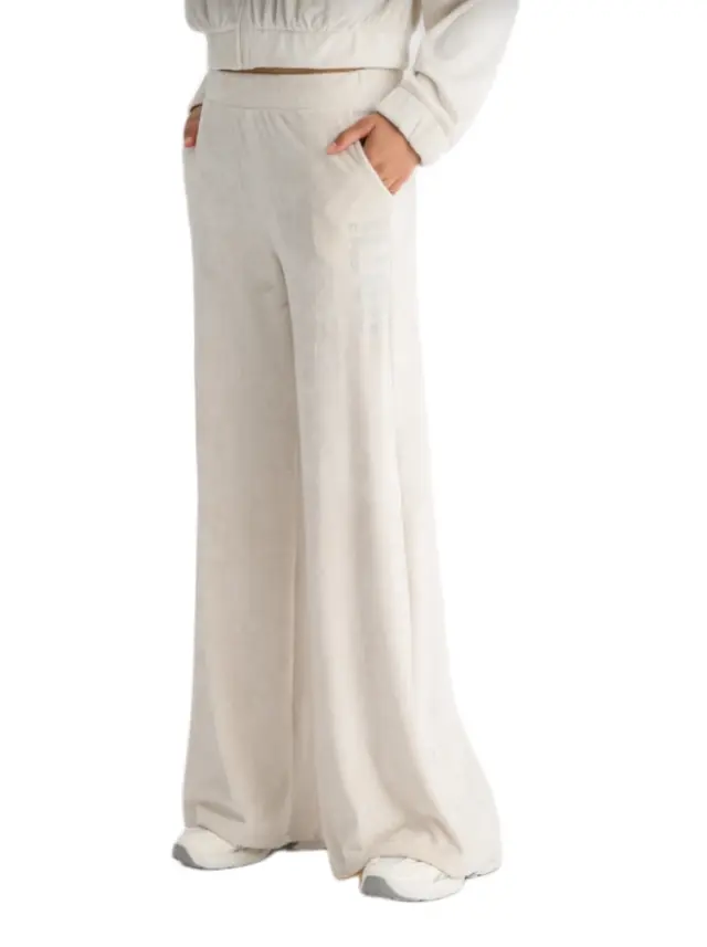 Bodytalk γυναικεία βελουτέ wide leg φόρμα με στρας 1262-908400-2 2