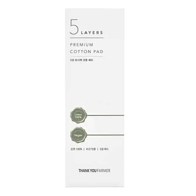 THANK YOU FARMER 5 Layers Premium Cotton Pad Βαμβάκι Ντεμακιγιάζ Διπλής Όψης, 80τεμ