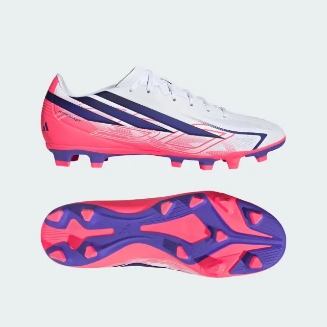 adidas Performance Men's F50 Hyperfast Club FG/MG Άσπρο - Κόκκινο KJ0990 (adidas Performance) - 41 ⅓ 2