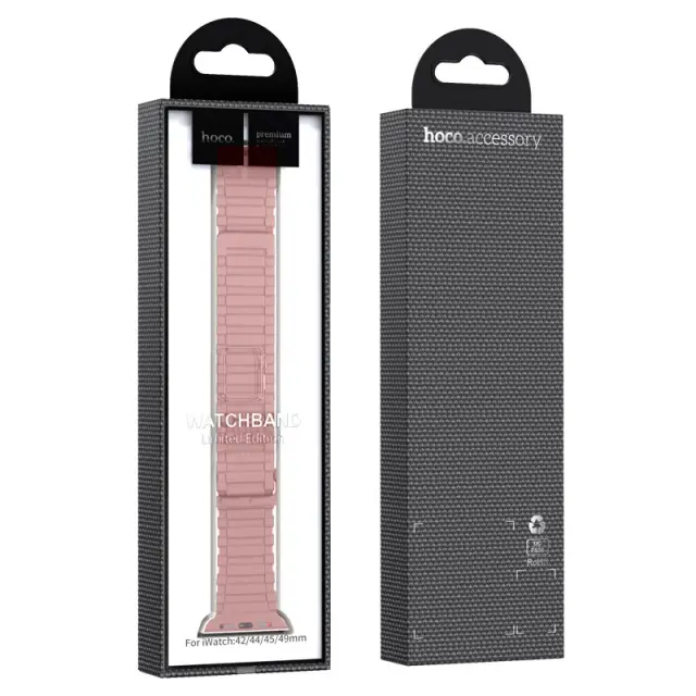 Watchband Hoco WA06 Flexible Military Pattern 42/44/45/49mm για Apple Watch 1/2/3/4/5/6/7/8/SE/Ultra Ροζ Μωβ Silicon Band 2