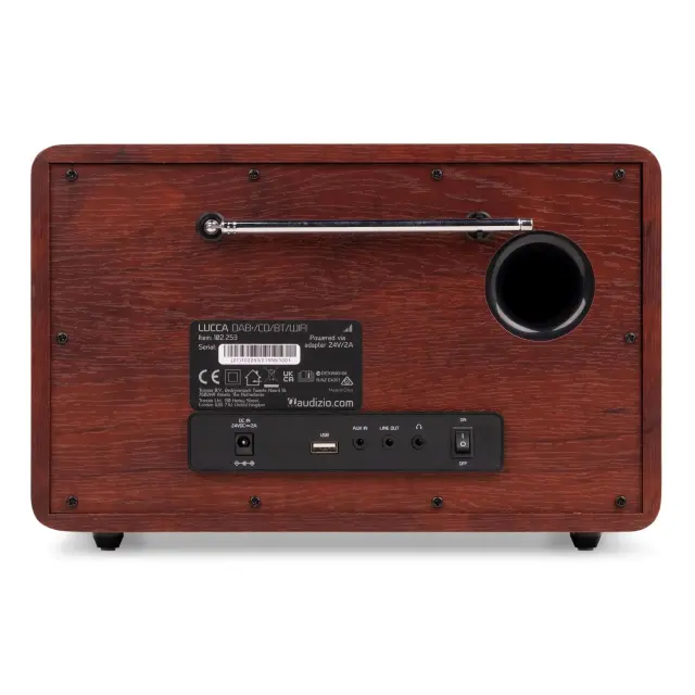 AUDIZIO LUCCA INTERNET RADIO DAB+ CD PLAYER DARK WOOD 2