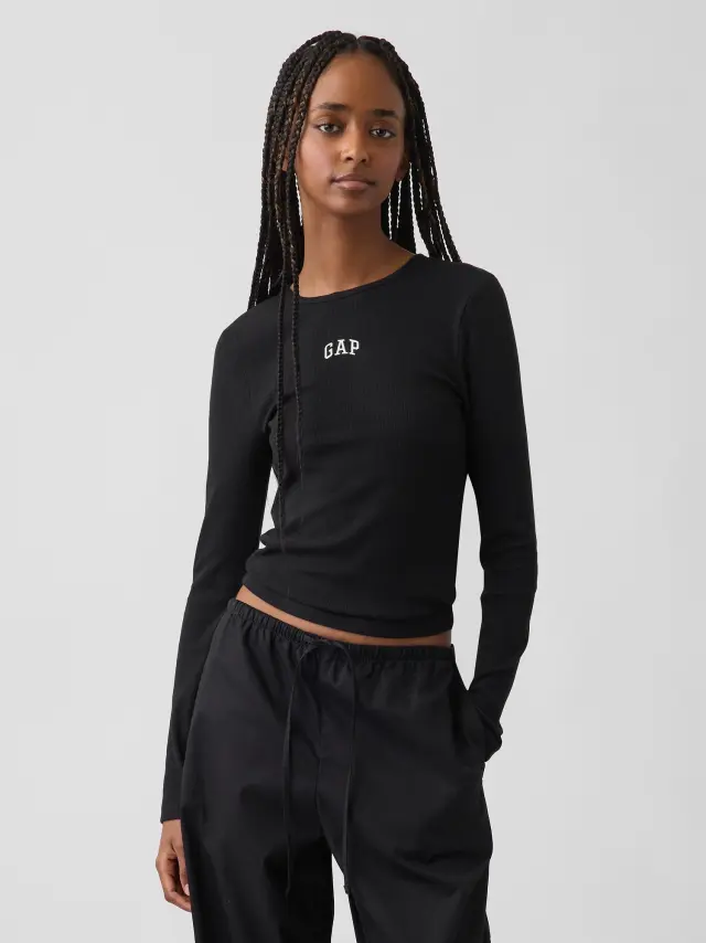 Γυναικεία Μπλούζα Modern Rib με Λογότυπο BLACK 1