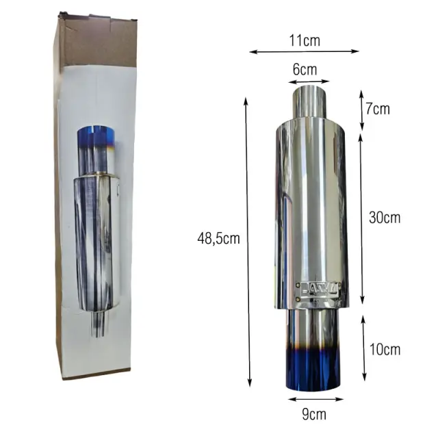 Τελικό Καζανάκι Εξάτμισης 48,5cm x 11cm - Exhaust Muffler Tip 081239 2