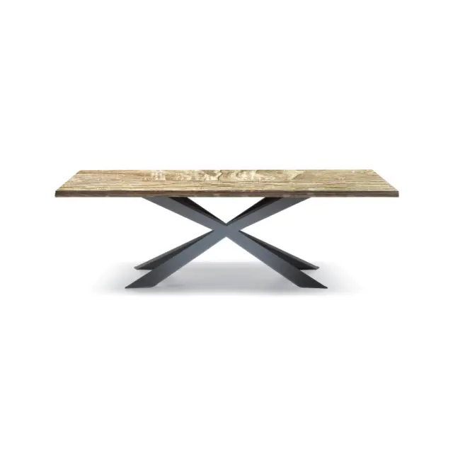 Τραπέζι TORSEN Μέταλλο/Μελαμίνη Μαύρο/Sonoma 200x100x75cm