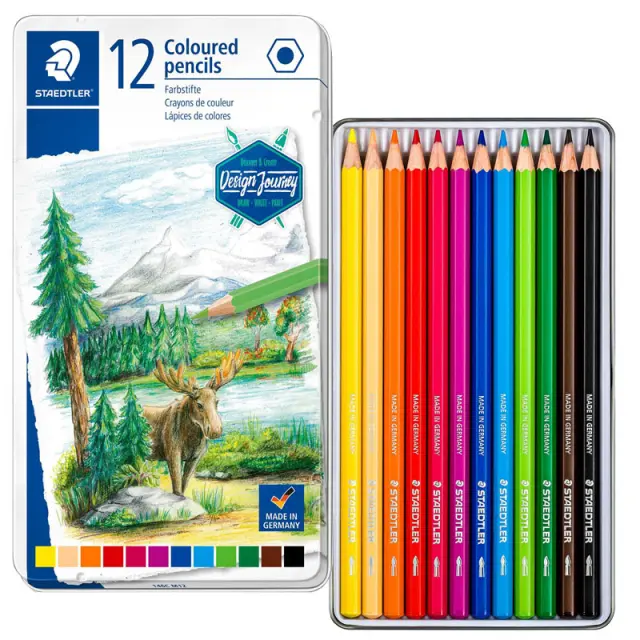 Σετ Ξυλομπογιές Staedtler Design Journey Μεταλλική Κασετίνα 12 Χρώματα