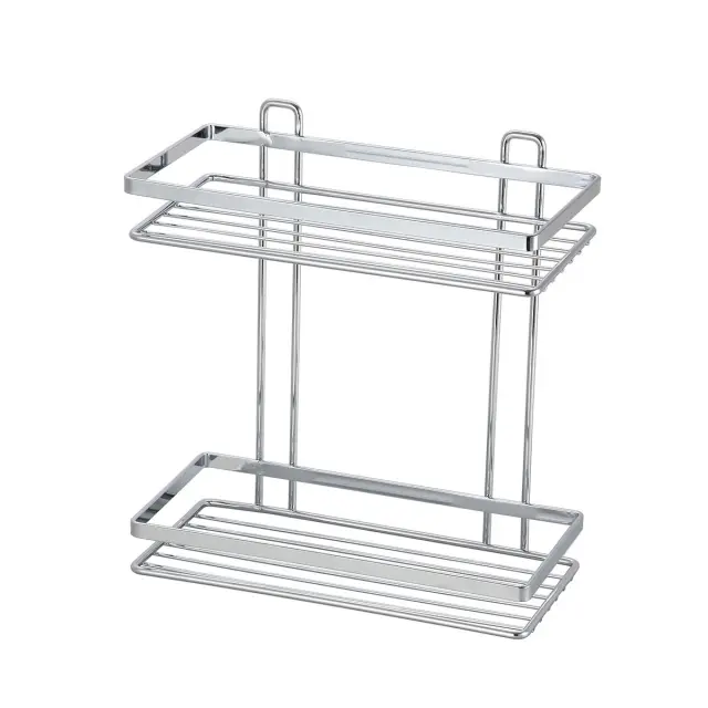 Estia Elegant Επιτοίχια Ραφιέρα Μπάνιου Inox με 2 Ράφια 25x12x27.5cm