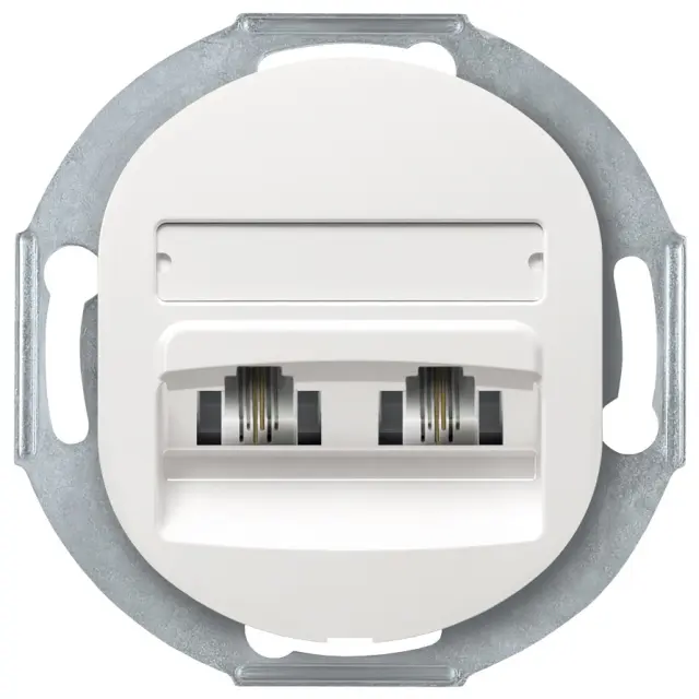 EON E613.0 Double telephone socket without cover frame 2xRJ12 6/4 Cat 3, white 15.005.0170