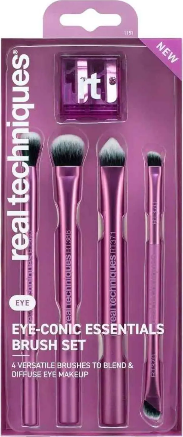 Real Techniques Eye-Conic Essentials Curated Eye Set Σετ Πινέλων Μακιγιάζ Ματιών & Ξύστρα 5τμχ