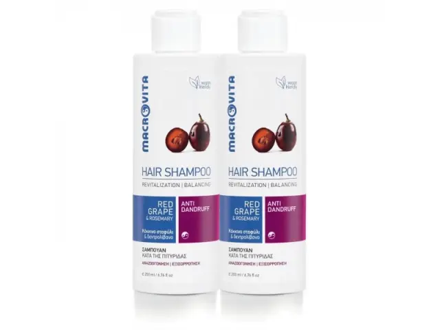 Macrovita Anti-Dandruff Σαμπουάν κατά της Πιτυρίδας για Λιπαρά Μαλλιά 2x200ml