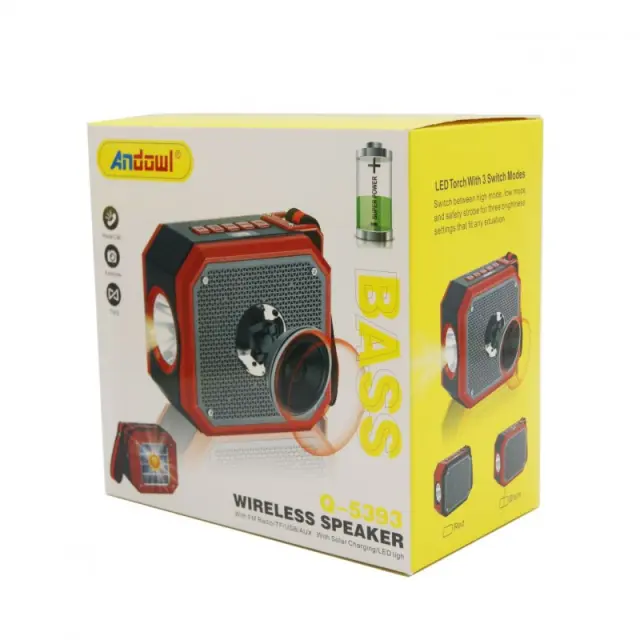 Andowl Q-5393 Ηχείο Bluetooth με Ραδιόφωνο Κόκκινο 3