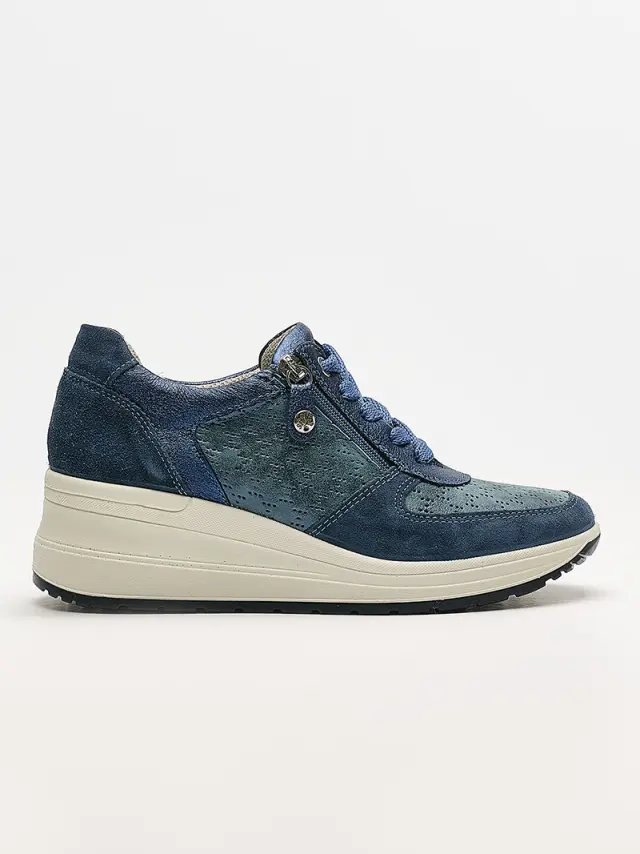 Imac Sneakers Γυναικείο δέρμα/δέρμα Nubuck Μπλέ IMA/555740 BLU/PERLATA 3