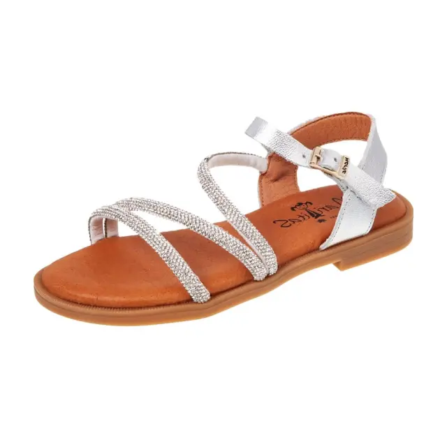 Marilitas Παιδικά Πέδιλα με Λουράκι Silver Strass 2