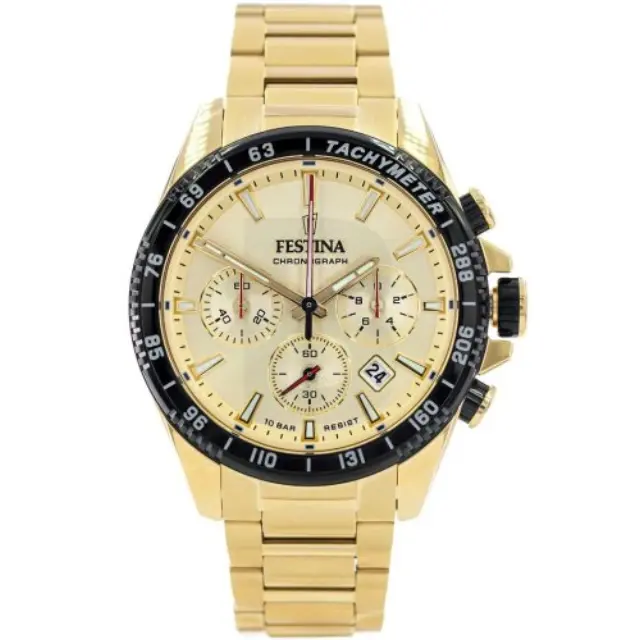 Festina Timeless, Men's Chronograph Watch, Gold Stainless Steel Bracelet F20634/6