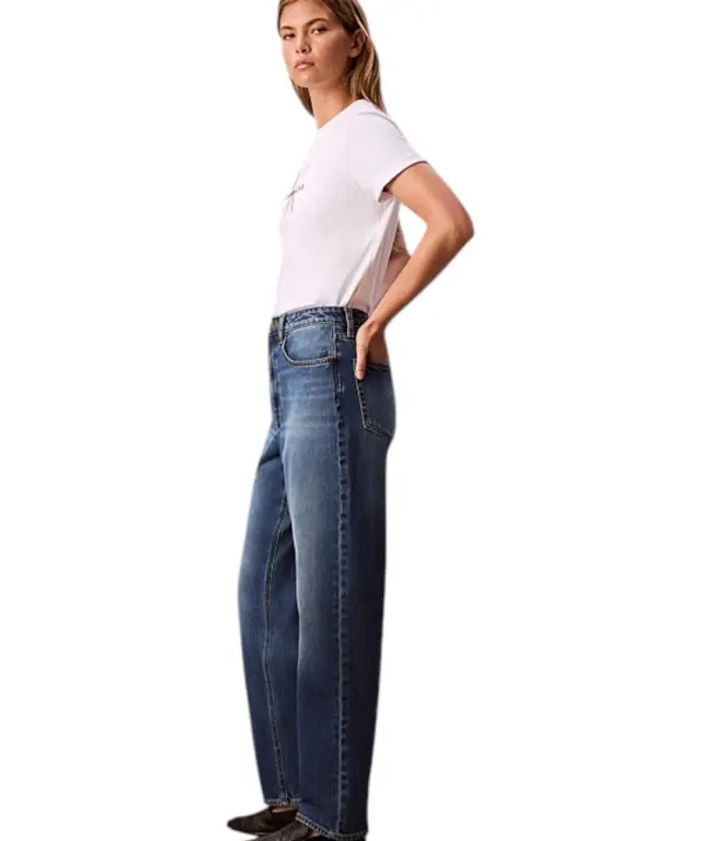 Calvin Klein - Γυναικείο Παντελόνι Jean High Rise Tapered LV047E907G-MZK Μπλε 2