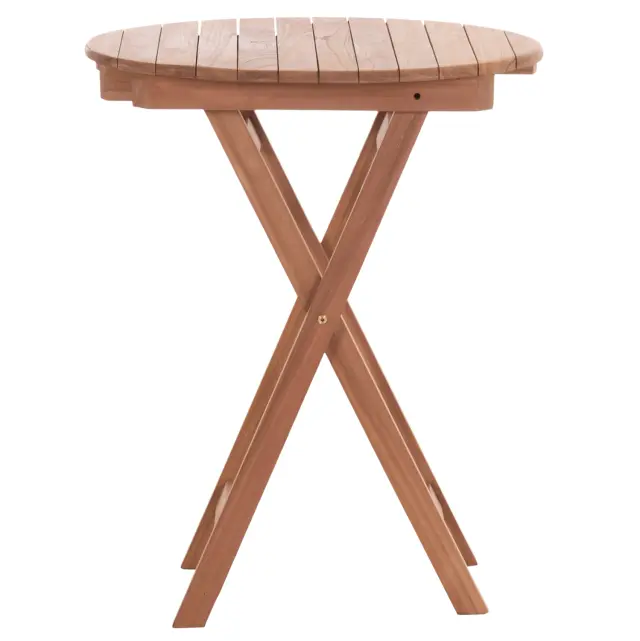 ΤΡΑΠΕΖΙ ΣΚΗΝΟΘΕΤΗ ΣΤΡΟΓΓΥΛΟ FB918120 ΞΥΛΟ TEAK--ΦΥΣΙΚΟ Φ60x75Υεκ. 3