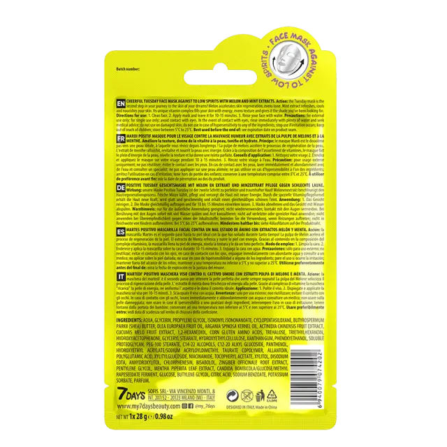 7 Days Cheerful Tuesday Sheet Mask 28gr 2