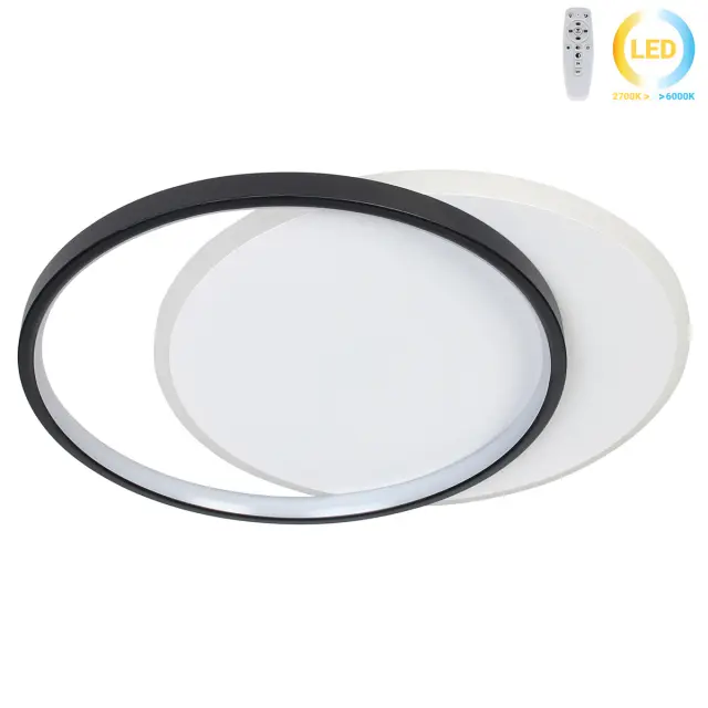 Φωτιστικό οροφής LED 53W 46x39x5,5 εκ. μαύρο με controller - GLOBOBOX