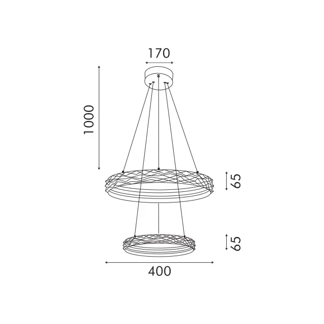 ΚΡΕΜΑΣΤΟ ΦΩΤΙΣΤΙΚΟ ACA HM25145R ΧΡΥΣΟ LED 60W 2700K-3000K-4000K IP20 D60+D40XH120CM / HM25145R 3