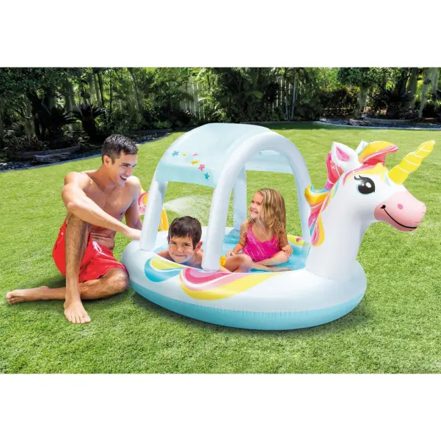 Φουσκωτή πισίνα Unicorn Spray Intex παιδική, χωρητικότητας 130lt, 254x132x109cm I03403970 3