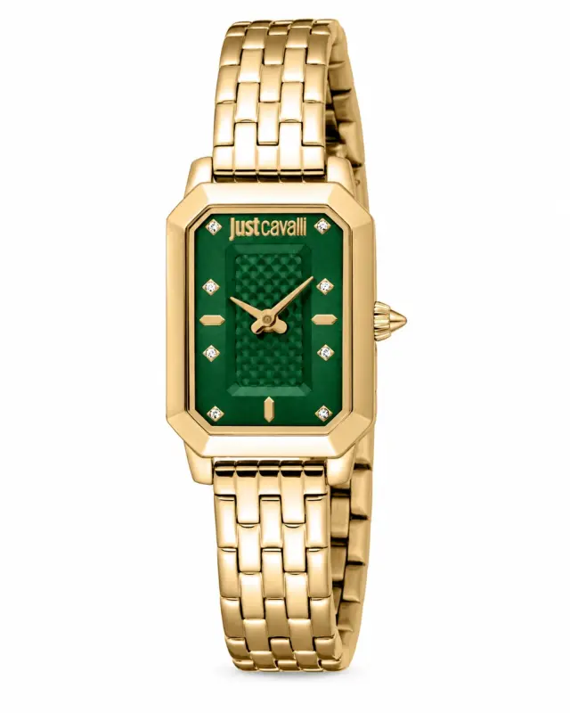 Just Cavalli Zefiro JC1L380M0075 Γυναικείο Ρολόι Χρυσό με Πράσινο Καντράν - One Size