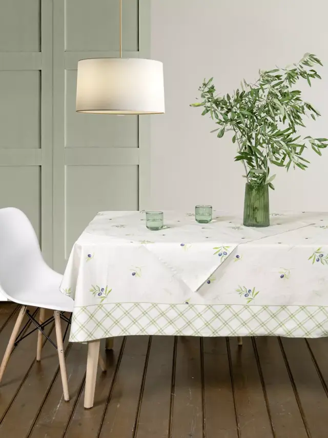 Τραπεζομάντηλο 140x240 Nima Olive White-Green 100% βαμβακερό
