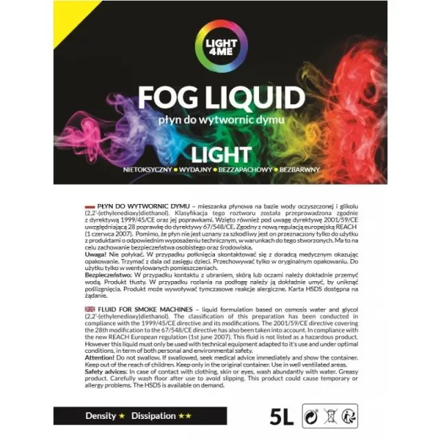 LIGHT4ME smoke liquid for fog machine light 5L 2