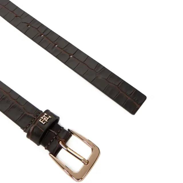 Γυναικεία Ζώνη Tommy Hilfiger 2.5cm AW0AW17975-GSZ Καφέ Κροκό Καφέ - 95 3